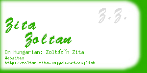 zita zoltan business card